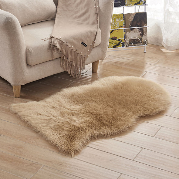 Light Brown Fur Throw rug