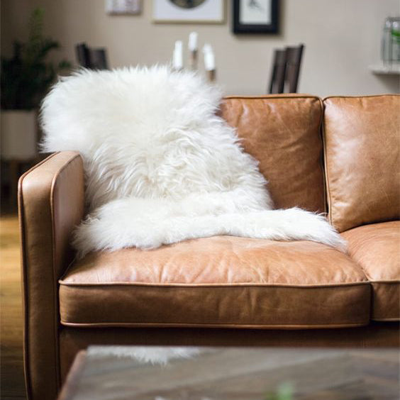 Plush White Fur Throw rug